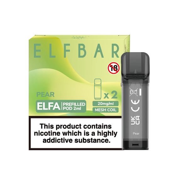 wholesale [New] ELFBAR ELFA 2ML Prefilled Pod 2pcs Flavor: Pear | Strength: 2% Nic TPD ENG