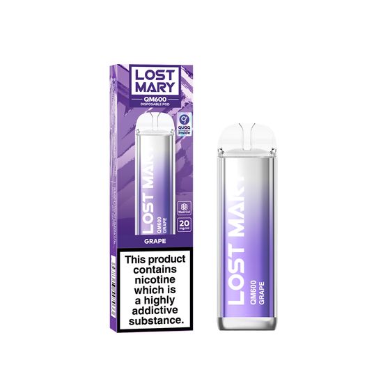 cheap [NEW] LOST MARY QM600 Disposable Pod Device Flavor: Grape | Strength: 2% Nic TPD ENG