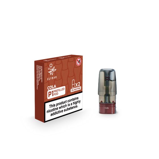 UK wholesale [NEW] ELFBAR Mate500 P1 Pre-filled Pod 2ml 2pcs Strength: UK 2% Nicotine | Flavor: Cola