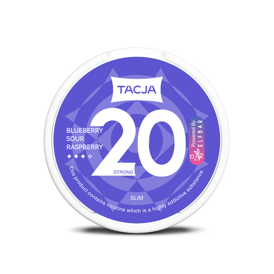 [Silm]TACJA nicotine pouch x 20 (UK) 1Can Flavor: Blueberry Sour Raspberry | Strength: 20mg for wholesale