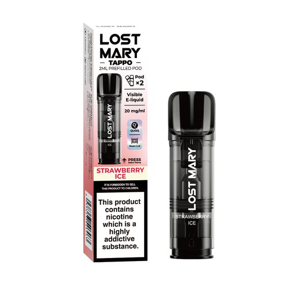 UK shop [New] LOST MARY TAPPO 2ML Prefilled Pod Flavor: Strawberry Ice | Strength: 2% Nic TPD ENG