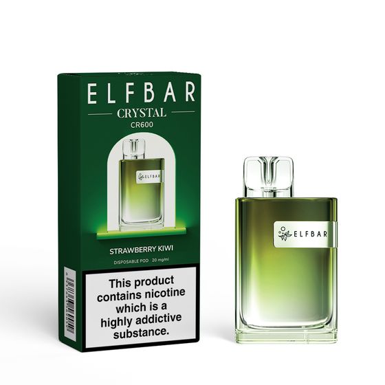 [NEW] ELFBAR CRYSTAL CR600 Disposable Pod Device 20mg Flavor: Strawberry Kiwi | Strength: 2% Nic ENG authentic