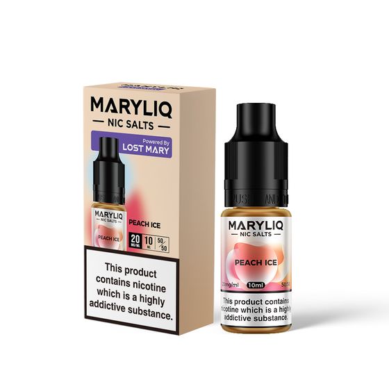UK supplier MARYLIQ Nic Salts M-Liquids 10ml (UK) Flavor: Peach Ice | Strength: 2% Nic TPD ENG