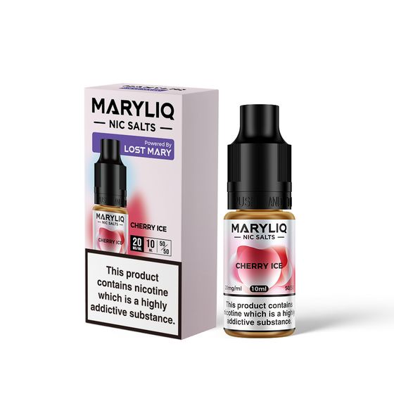 UK store MARYLIQ Nic Salts M-Liquids 10ml (UK) Flavor: Cherry Ice | Strength: 2% Nic TPD ENG