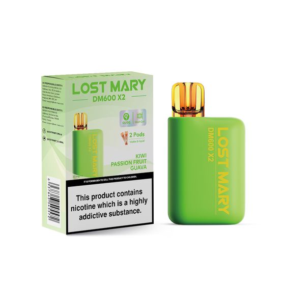 wholesale price [NEW] LOST MARY DM1200 Disposable Pod Kit Flavor: Kiwi Passion Fruit Guava | Strength: 2% Nic ENG