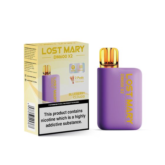 UK shop [NEW] LOST MARY DM1200 Disposable Pod Kit Flavor: Blueberry Cloudd(Blueberry Cotton Candy) | Strength: 2% Nic ENG