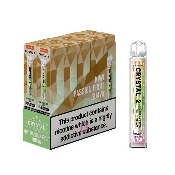 [NEW] QUEVVI Crystal 2 Disposable Pod Kit Strength: 2% Nic TPD ENG | Flavor: Kiwi Passion Fruit Guava UK wholesale