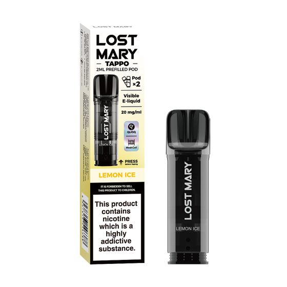[New] LOST MARY TAPPO 2ML Prefilled Pod 2pcs Flavor: Lemon Ice | Strength: 2% Nic TPD ENG UK wholesale