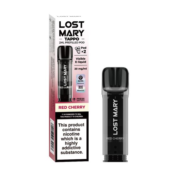 UK shop [New] LOST MARY TAPPO 2ML Prefilled Pod 2pcs Flavor: Red Cherry | Strength: 2% Nic TPD ENG