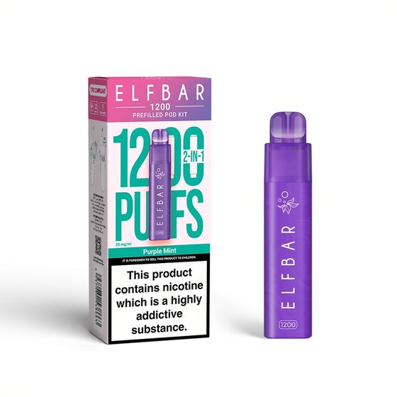 ELFBAR 1200 PREFILLED POD KIT (UK) 1PC Strength: 2% Nic ENG | Flavor: purple mint wholesale price