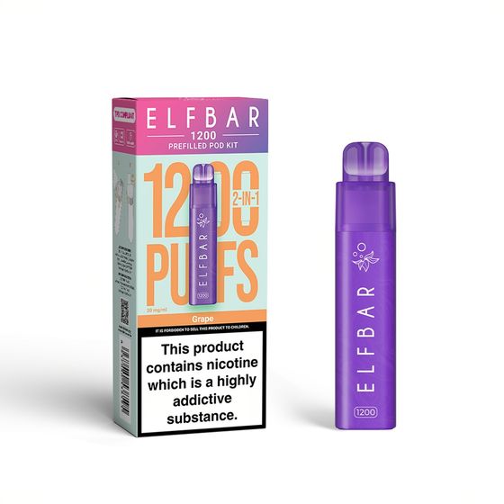 cheap ELFBAR 1200 PREFILLED POD KIT (UK) 1PC Strength: 2% Nic ENG | Flavor: Grape