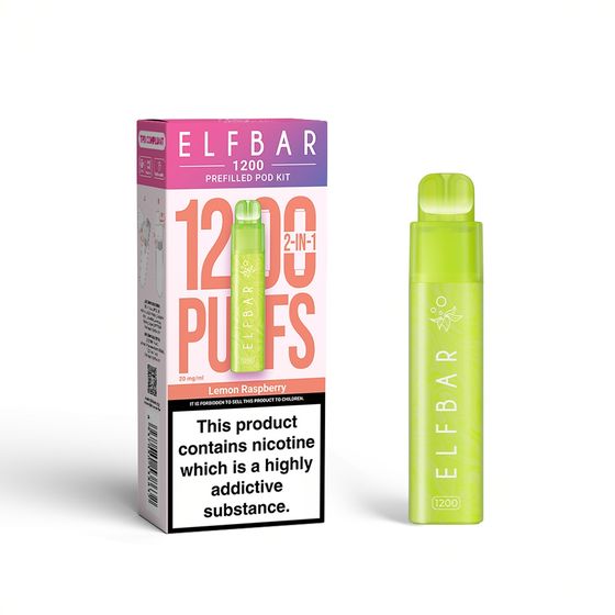 ELFBAR 1200 PREFILLED POD KIT (UK) 1PC Strength: 2% Nic ENG | Flavor: Lemon Raspberry wholesale
