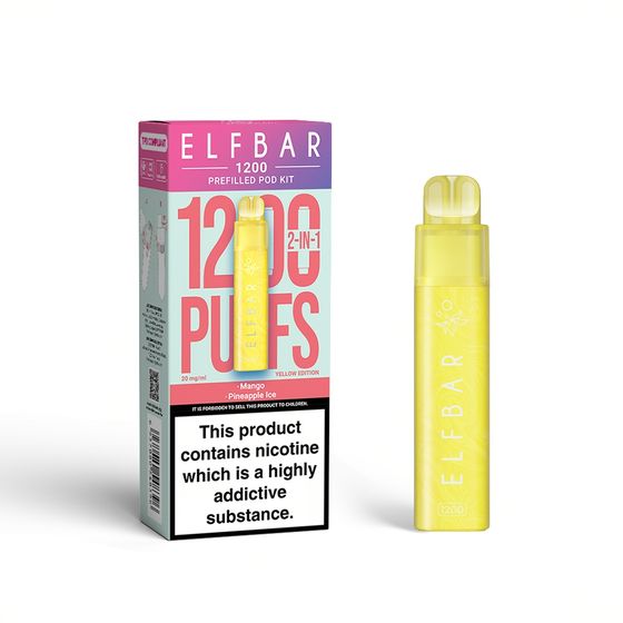 ELFBAR 1200 PREFILLED POD KIT (UK) 1PC Strength: 2% Nic ENG | Flavor: Mango+Pineapple Ice UK wholesale