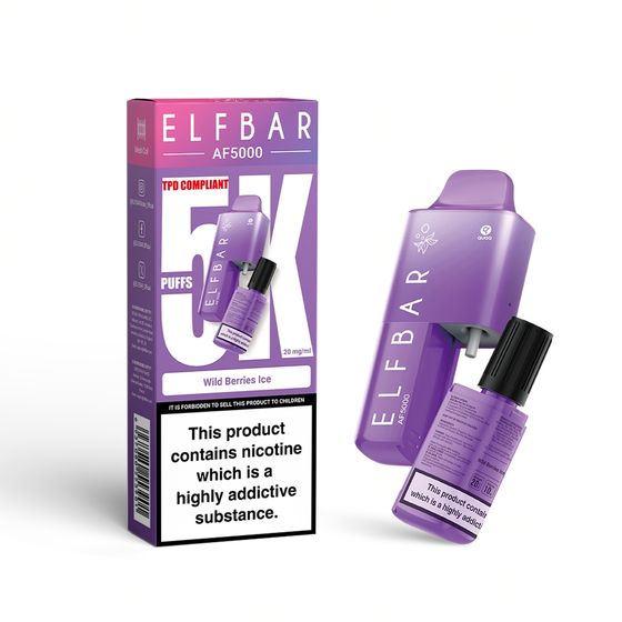 cheap ELFBAR AF5000 Rechargeable Device Strength: 2% Nic ENG | Flavor: Wild Berries Ice