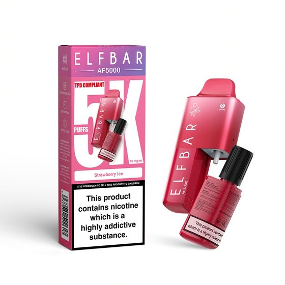 ELFBAR AF5000 Rechargeable Device Strength: 2% Nic ENG | Flavor: Strawberry Ice UK wholesale