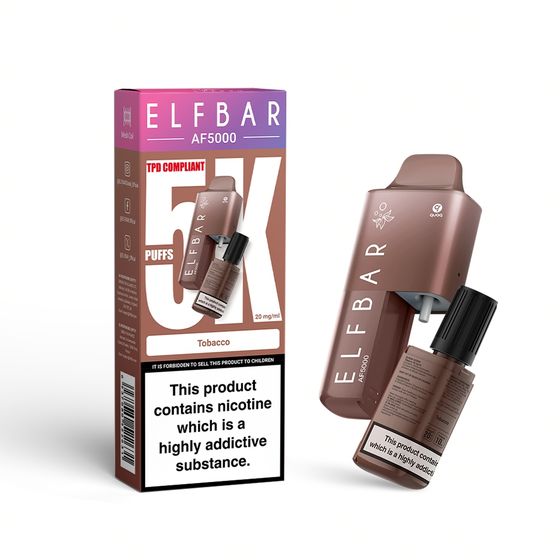 ELFBAR AF5000 Rechargeable Device Strength: 2% Nic ENG | Flavor: Tobacco wholesale price