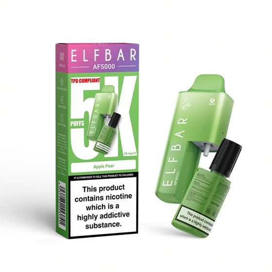 ELFBAR AF5000 Rechargeable Device Strength: 2% Nic ENG | Flavor: Apple Pear cheap