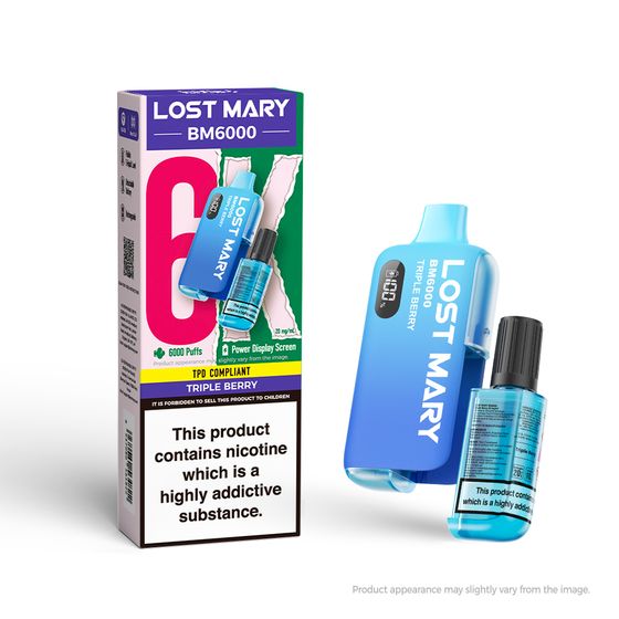 LOST MARY BM6000 Rechargeable Device (UK) 1PC Strength: 2% Nic ENG | Flavor: Triple Berry UK wholesale