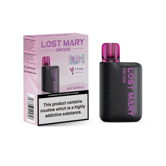 LOST MARY DM1200 Disposable Pod Kit (UK) 1PC-2% Nic ENG (EBST) Flavor: Mix Berries | Strength: 2% Nic ENG authentic