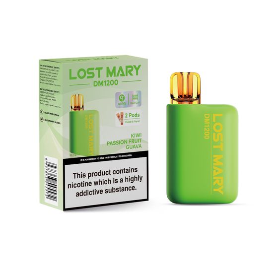 cheap LOST MARY DM1200 Disposable Pod Kit (UK) 1PC-2% Nic ENG (EBST) Flavor: Kiwi Passion Fruit Guava | Strength: 2% Nic ENG