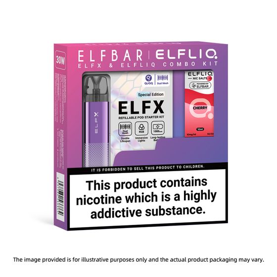 ELFBAR ELFX Refillable Pod Kit × ELFLIQ Nic Salts E-Liquids 10ML (UK) 1PC wholesale price