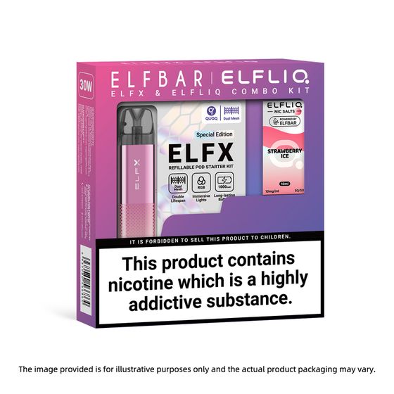 ELFBAR ELFX Refillable Pod Kit × ELFLIQ Nic Salts E-Liquids 10ML (UK) 1PC wholesale price