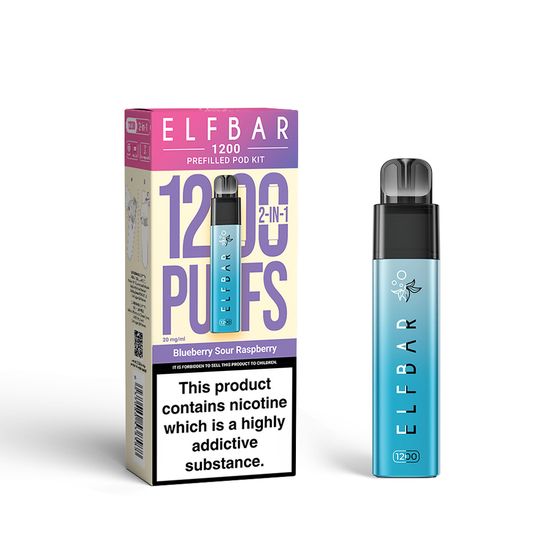 ELFBAR 1200 PREFILLED POD KIT (UK) 1PC Strength: 2% Nic ENG | Flavor: Blueberry Sour Raspberry for wholesale