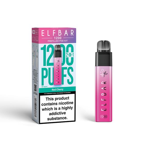 ELFBAR 1200 PREFILLED POD KIT (UK) 1PC Strength: 2% Nic ENG | Flavor: Red Cherry wholesale price