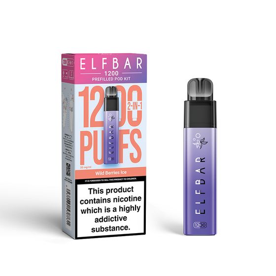 ELFBAR 1200 PREFILLED POD KIT (UK) 1PC Strength: 2% Nic ENG | Flavor: Wild Berries Ice UK wholesale