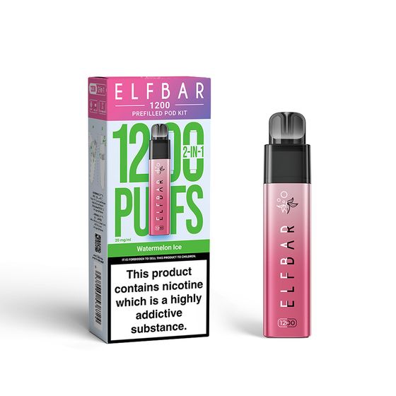 ELFBAR 1200 PREFILLED POD KIT (UK) 1PC Strength: 2% Nic ENG | Flavor: Watermelon Ice cheap