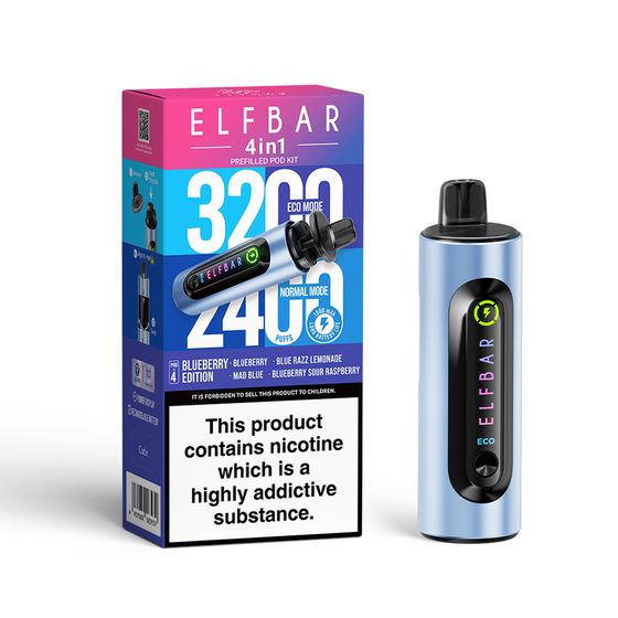 ELFBAR 4in1 Prefilled Pod Kit Flavor: Blueberry Edition | Strength: 2% Nic TPD ENG UK wholesale