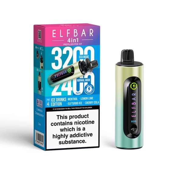 ELFBAR 4in1 Prefilled Pod Kit Flavor: Ice Drinks Edition | Strength: 2% Nic TPD ENG authentic