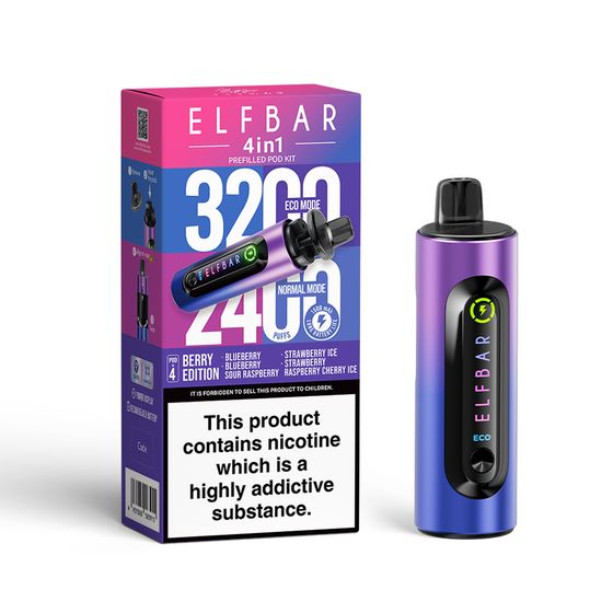 UK shop ELFBAR 4in1 Prefilled Pod Kit Flavor: Berry Edition | Strength: 2% Nic TPD ENG