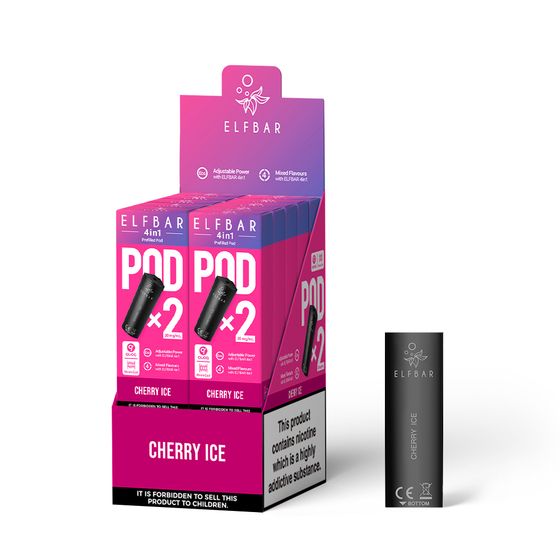 UK store ELFBAR 4in1 Prefilled Pod×2 Strength: 2% Nic TPD ENG | Flavor: Cherry Ice