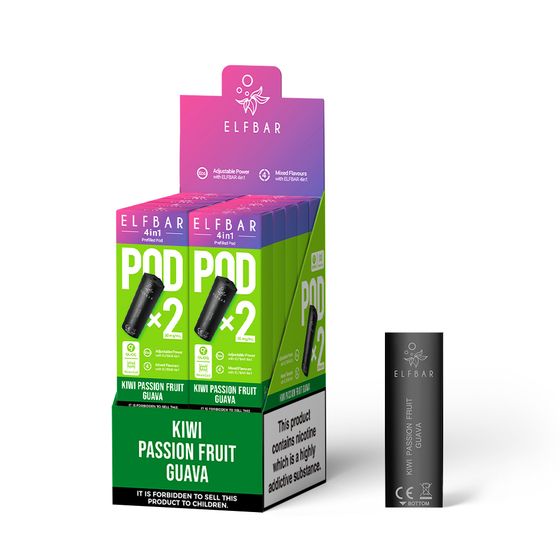 ELFBAR 4in1 Prefilled Pod×2 Strength: 2% Nic TPD ENG | Flavor: Kiwi Passion Fruit Guava UK store