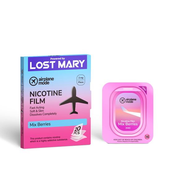 Airplane Mode Nicotine Film × 20 (UK) 1Box - 2mg/film ENG Strength: 2mg/film ENG | Flavor: Mix Berries UK shop