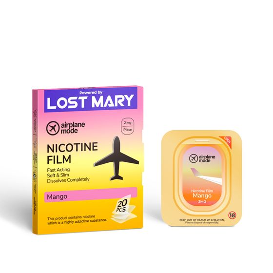 Airplane Mode Nicotine Film × 20 (UK) 1Box - 2mg/film ENG Strength: 2mg/film ENG | Flavor: Mango wholesale