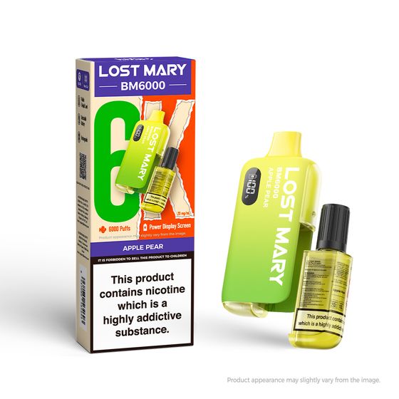 LOST MARY BM6000 Rechargeable Device (UK) 1PC Strength: 2% Nic ENG | Flavor: Apple Pear UK store