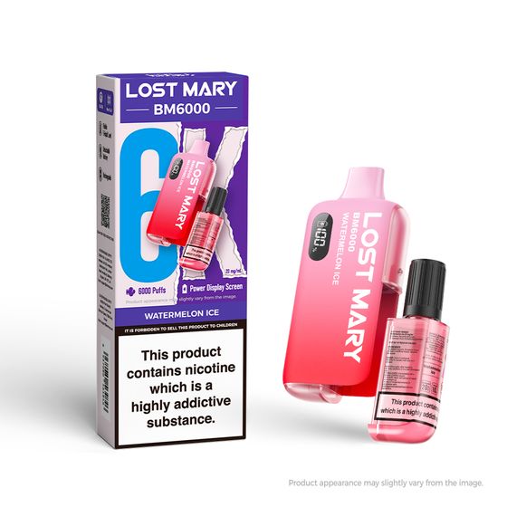 LOST MARY BM6000 Rechargeable Device (UK) 1PC Strength: 2% Nic ENG | Flavor: Watermelon Ice UK wholesale