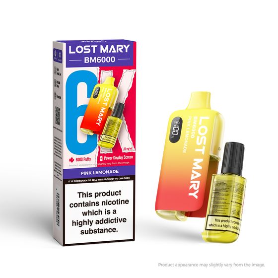 cheap LOST MARY BM6000 Rechargeable Device (UK) 1PC Strength: 2% Nic ENG | Flavor: Pink Lemonade