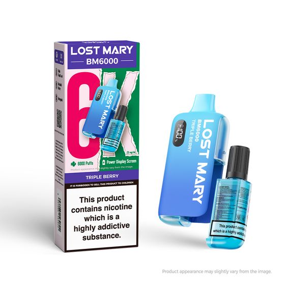 LOST MARY BM6000 Rechargeable Device (UK) 1PC Strength: 2% Nic ENG | Flavor: Triple Berry authentic