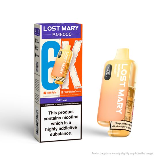 UK shop LOST MARY BM6000 Rechargeable Device (UK) 1PC Strength: 2% Nic ENG | Flavor: Mango