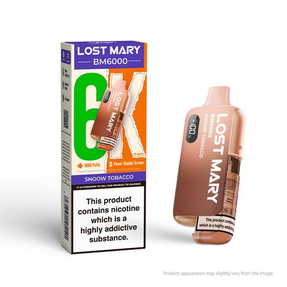 LOST MARY BM6000 Rechargeable Device (UK) 1PC Strength: 2% Nic ENG | Flavor: Snoow Tobacco authentic