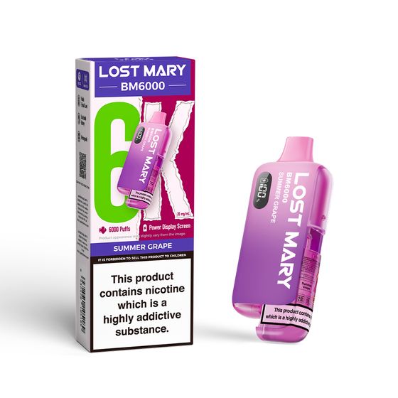 UK shop LOST MARY BM6000 Rechargeable Device (UK) 1PC Strength: 2% Nic ENG | Flavor: Summer Grape