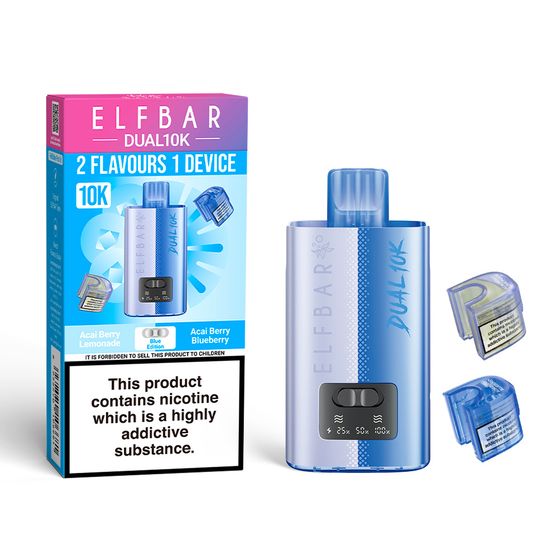 ELFBAR DUAL10K Refillable Pod Kit Strength: 2% Nic ENG | Flavor: Blue Edition UK supplier