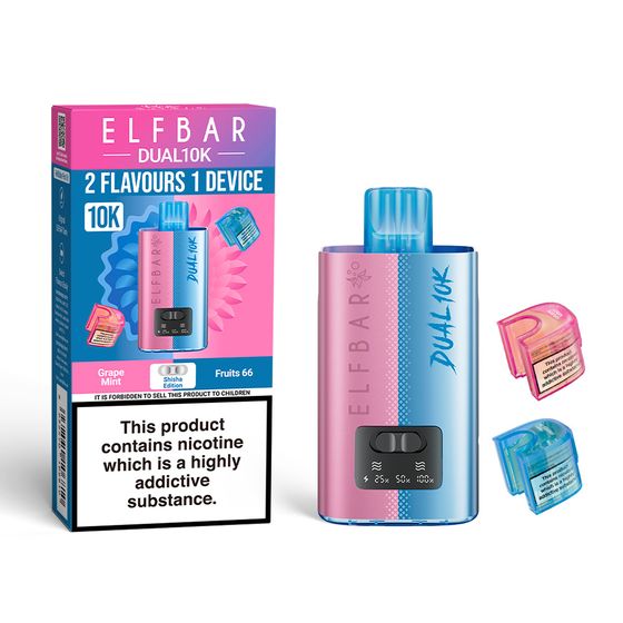 UK supplier ELFBAR DUAL10K Refillable Pod Kit Strength: 2% Nic ENG | Flavor: Shisha Edition