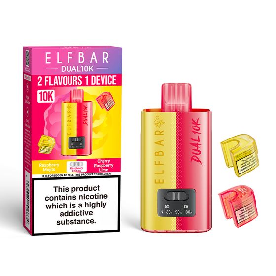 ELFBAR DUAL10K Refillable Pod Kit Strength: 2% Nic ENG | Flavor: Raspberry Edition UK shop