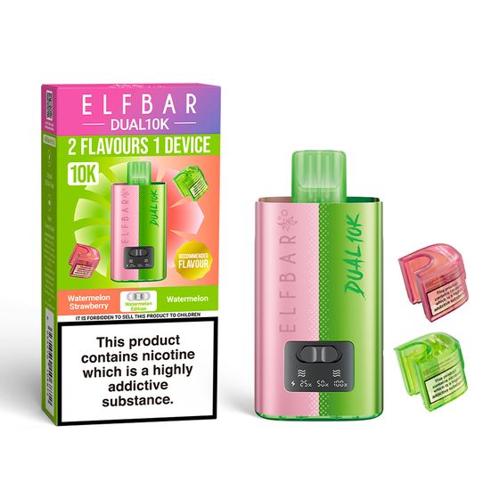 wholesale ELFBAR DUAL10K Refillable Pod Kit Strength: 2% Nic ENG | Flavor: Watermelon Edition