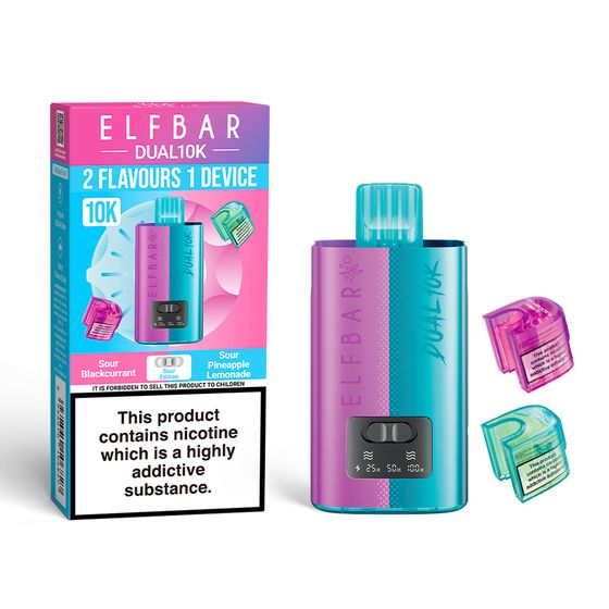 wholesale ELFBAR DUAL10K Refillable Pod Kit Strength: 2% Nic ENG | Flavor: Sour Edition