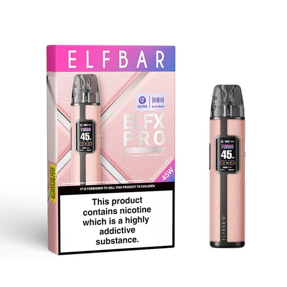 ELFBAR ELFX PRO Classic Edition Refillable Dual Mesh Pod Kit 1×2 (0.6Ω/ 0.8Ω) (UK) 1PC Color: Pink wholesale price